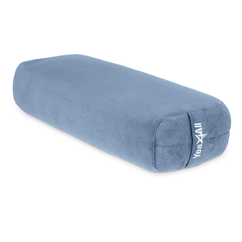 Yoga Bolster Rose Cotton Yoga Bolster Pillow Velvet 3 Layer Cylinder Pillow Portable Roll Pillow for Indoor Outdoor Blue